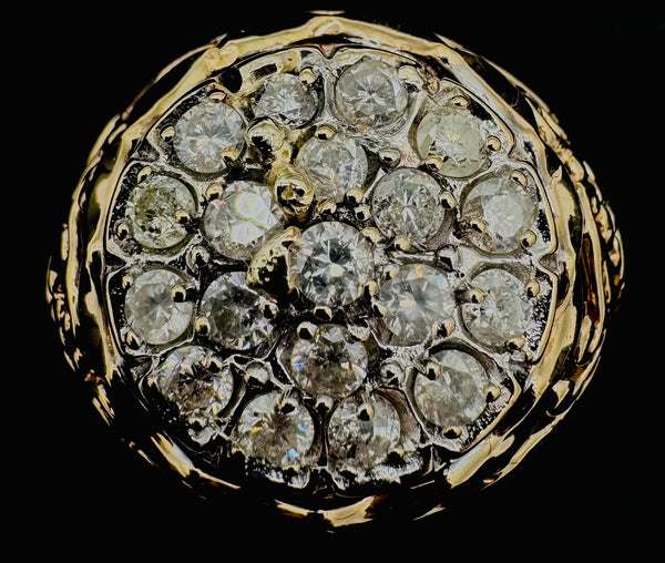 10k Yellow Gold Cluster Diamond Ring