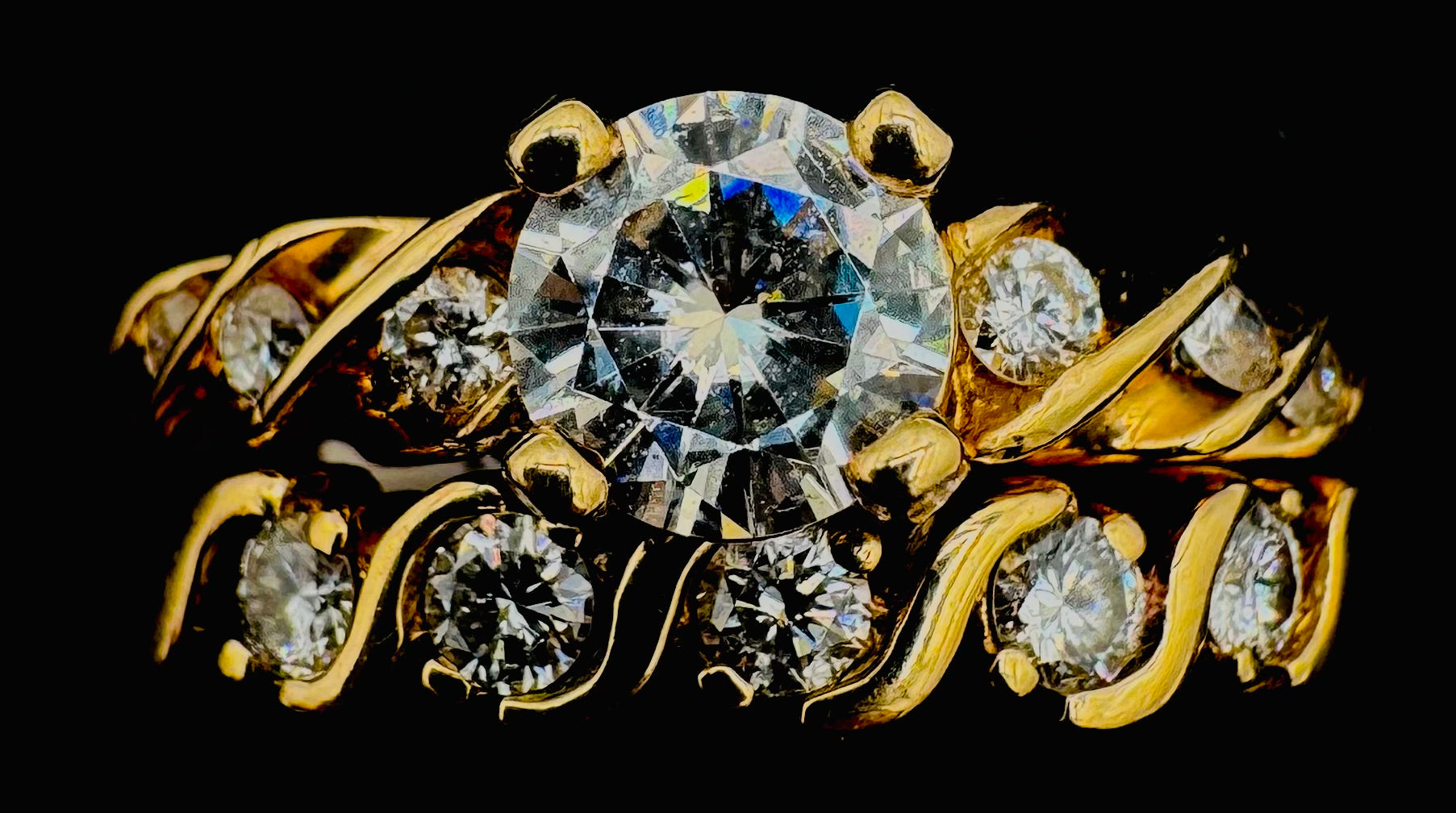 14k Yellow Gold Moissinite Ring