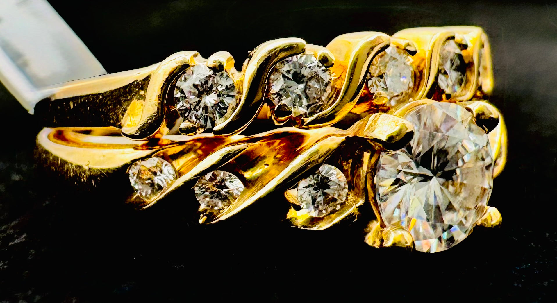 14k Yellow Gold Moissinite Ring