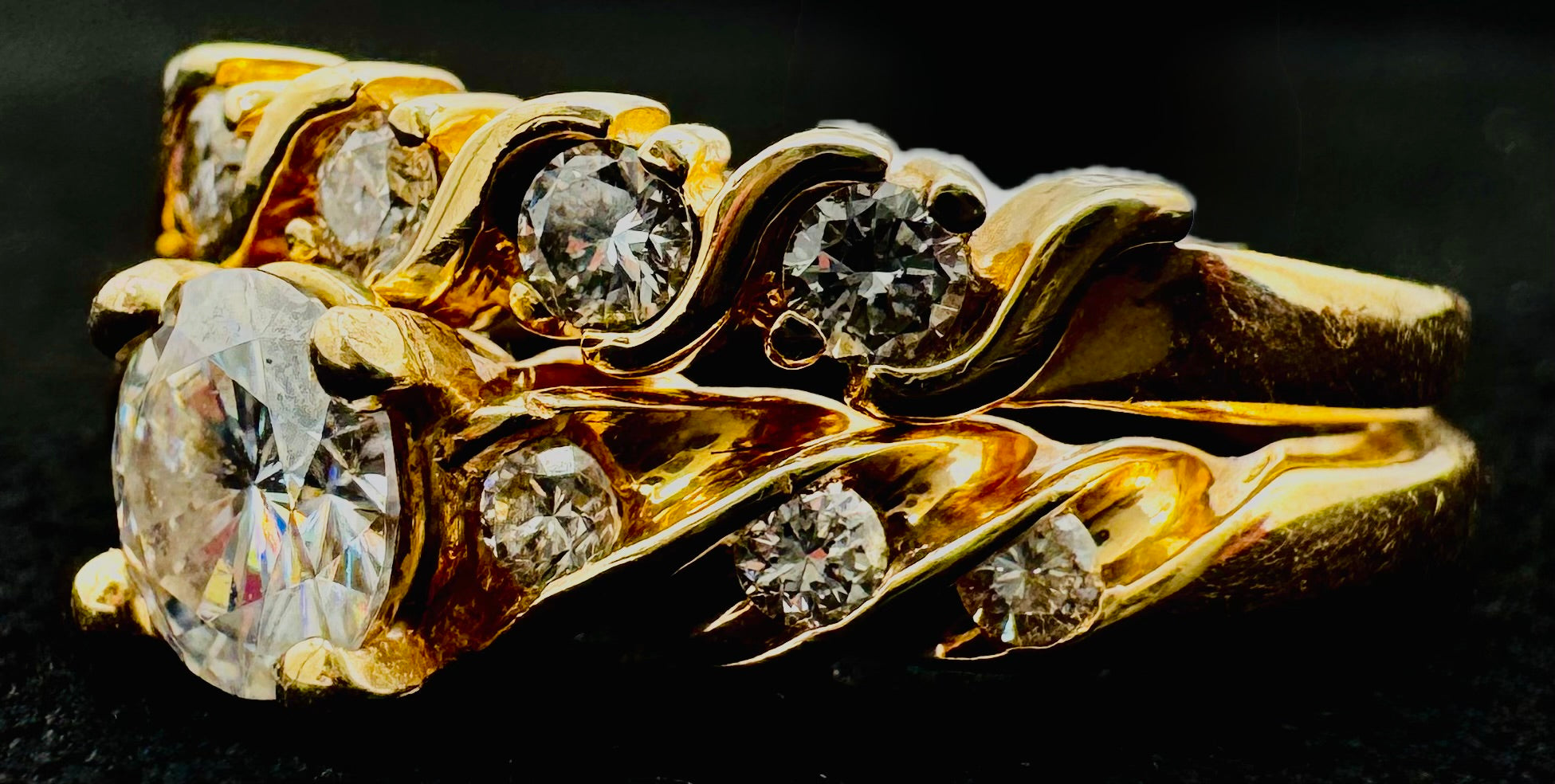 14k Yellow Gold Moissinite Ring