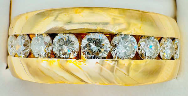 14k Yellow Gold Channel Set Diamond Ring
