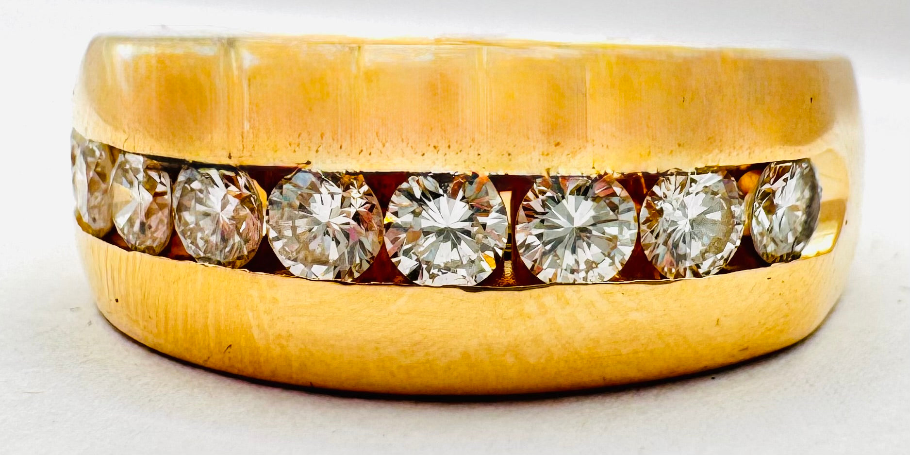 14k Yellow Gold Channel Set Diamond Ring