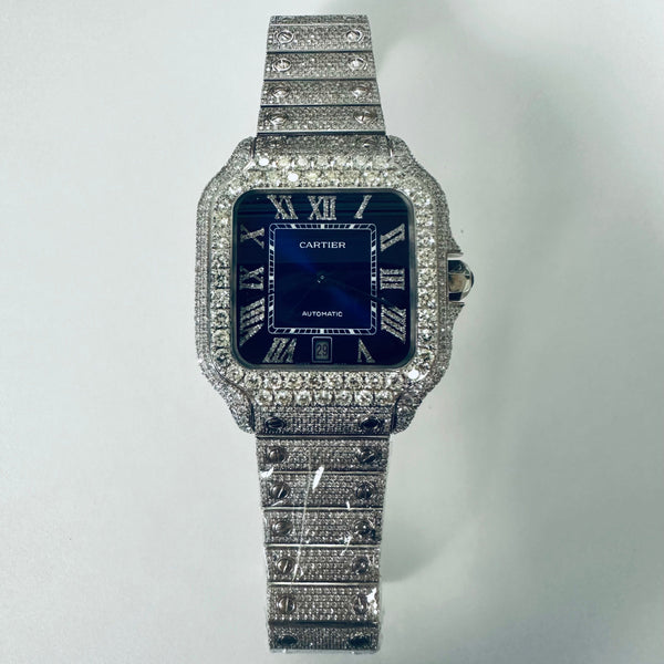 16 CTW Iced-Out Santos XL Timepiece