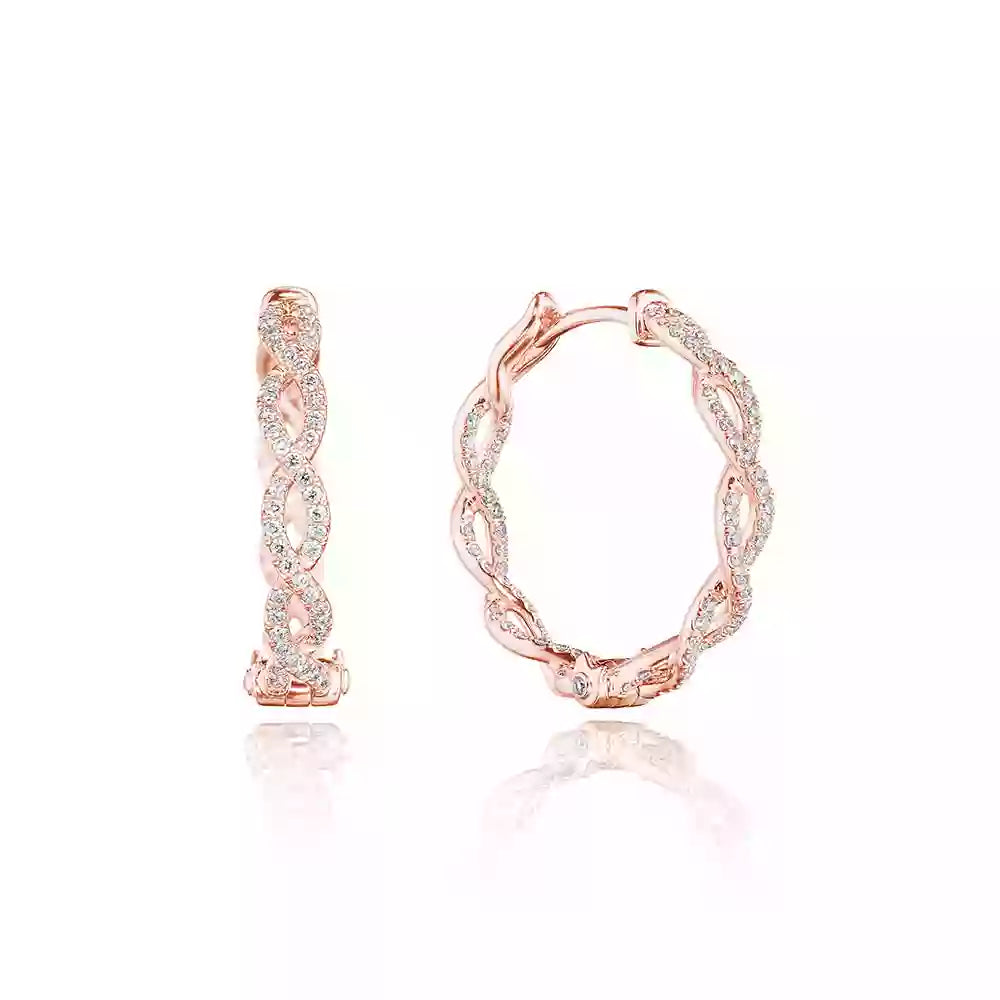 Verragio Veritage Collection 22mm Braided Diamond Hoop