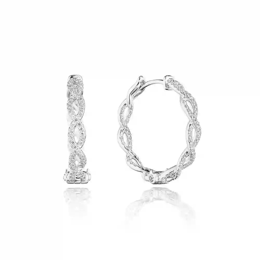 Verragio Veritage Collection 22mm Braided Diamond Hoop