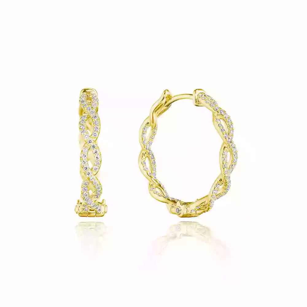 Verragio Veritage Collection 22mm Braided Diamond Hoop