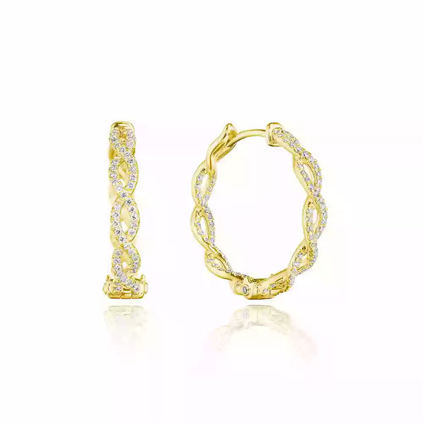 Verragio Veritage Collection 22mm Braided Diamond Hoop