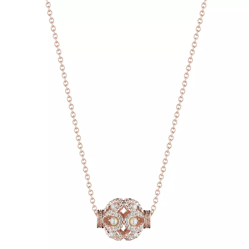 Verragio Reverie Collection Rose Bead Diamond and Pearl Pendant