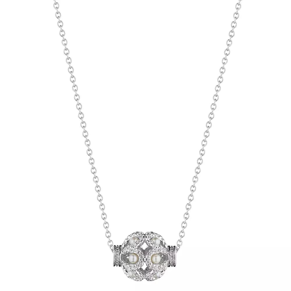 Verragio Reverie Collection Rose Bead Diamond and Pearl Pendant