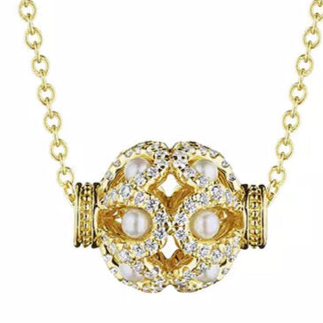 Verragio Reverie Collection Rose Bead Diamond and Pearl Pendant