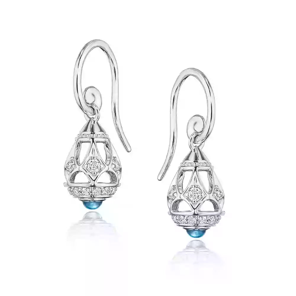 Verragio Devotion Diamond and Blue Topaz Dangle Earring