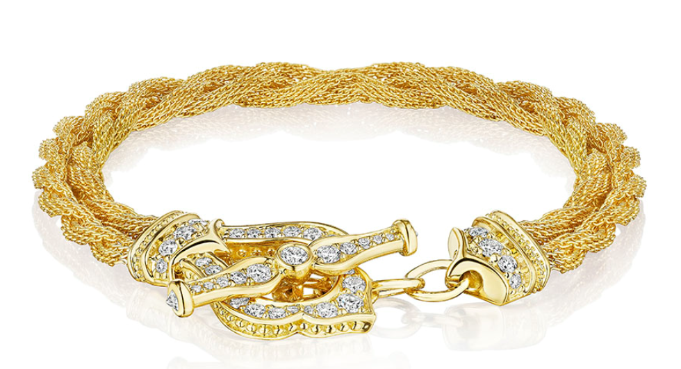 Verragio Devotion Collection Double Braided Bracelet with Diamond Toggle