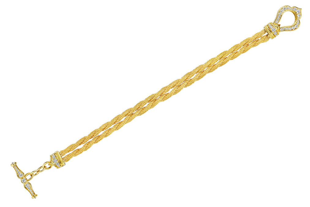 Verragio Devotion Collection Double Braided Bracelet with Diamond Toggle