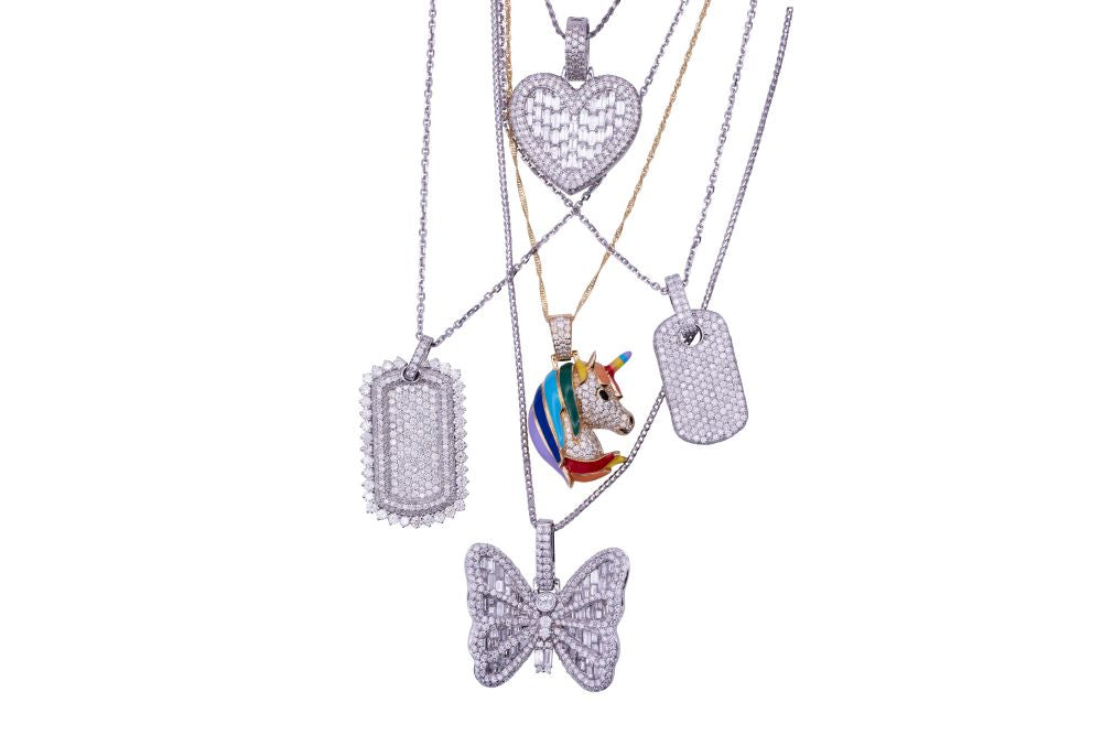 5.06 ctw 14k white gold butterfly pendant