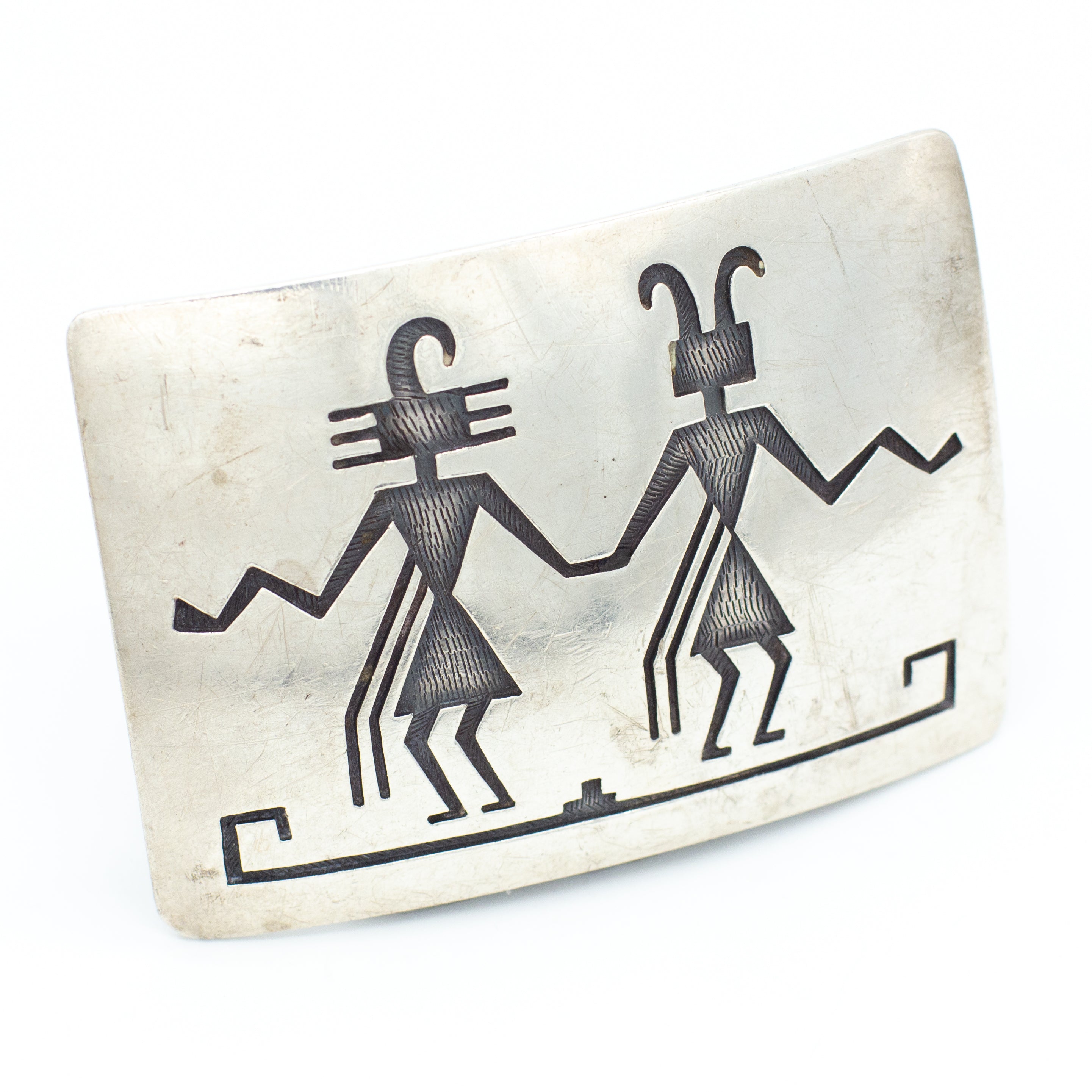 Victor Coochwytewa Hopi Handmade Sterling Silver Belt Buckle