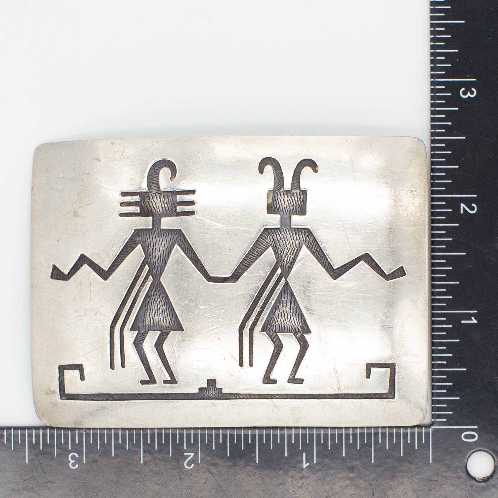 Victor Coochwytewa Hopi Handmade Sterling Silver Belt Buckle