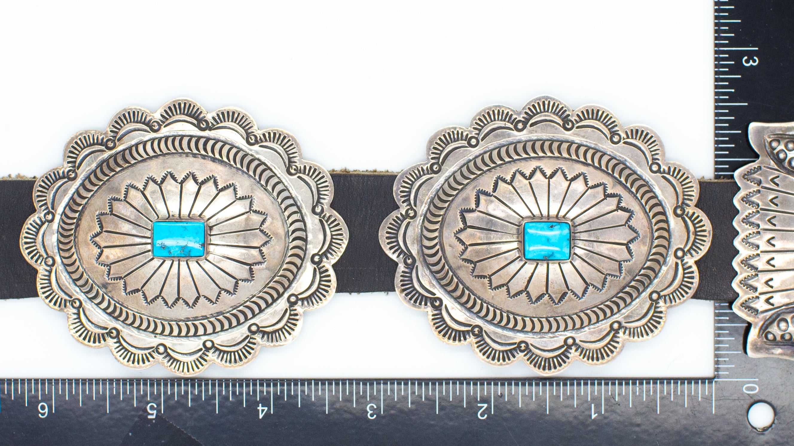 Orville Tsinnie Navajo Handmade Sterling Silver Turquoise Concho Belt