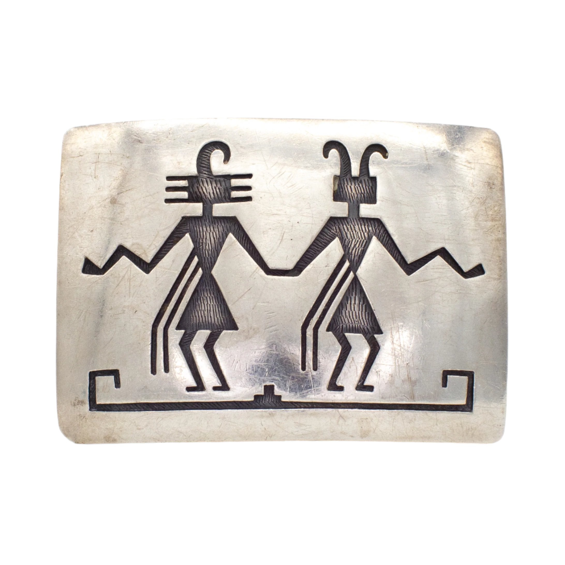 Victor Coochwytewa Hopi Handmade Sterling Silver Belt Buckle