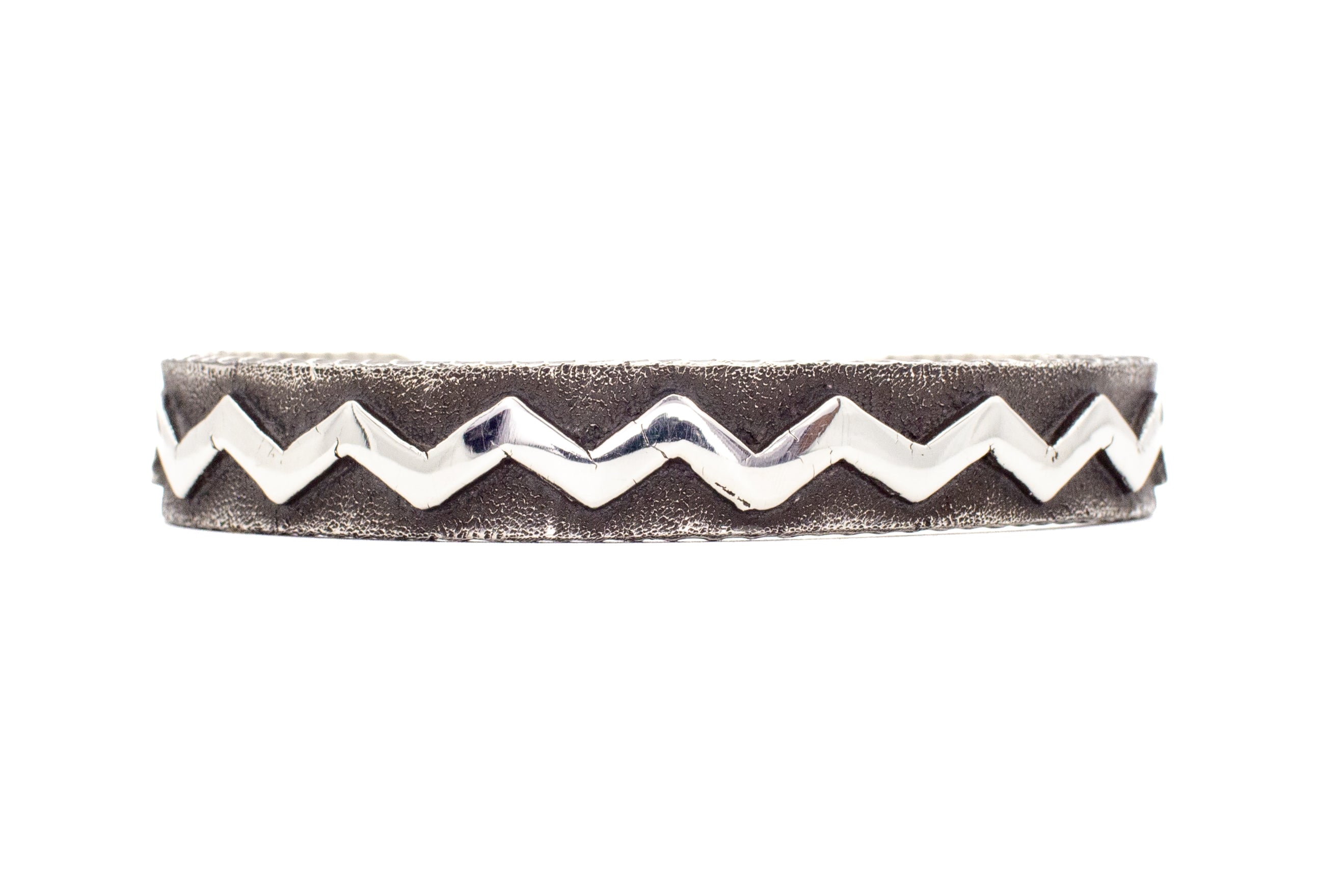 Ernest Rangel Navajo Handmade Tufa Cast Sterling Silver Cuff Bracelet