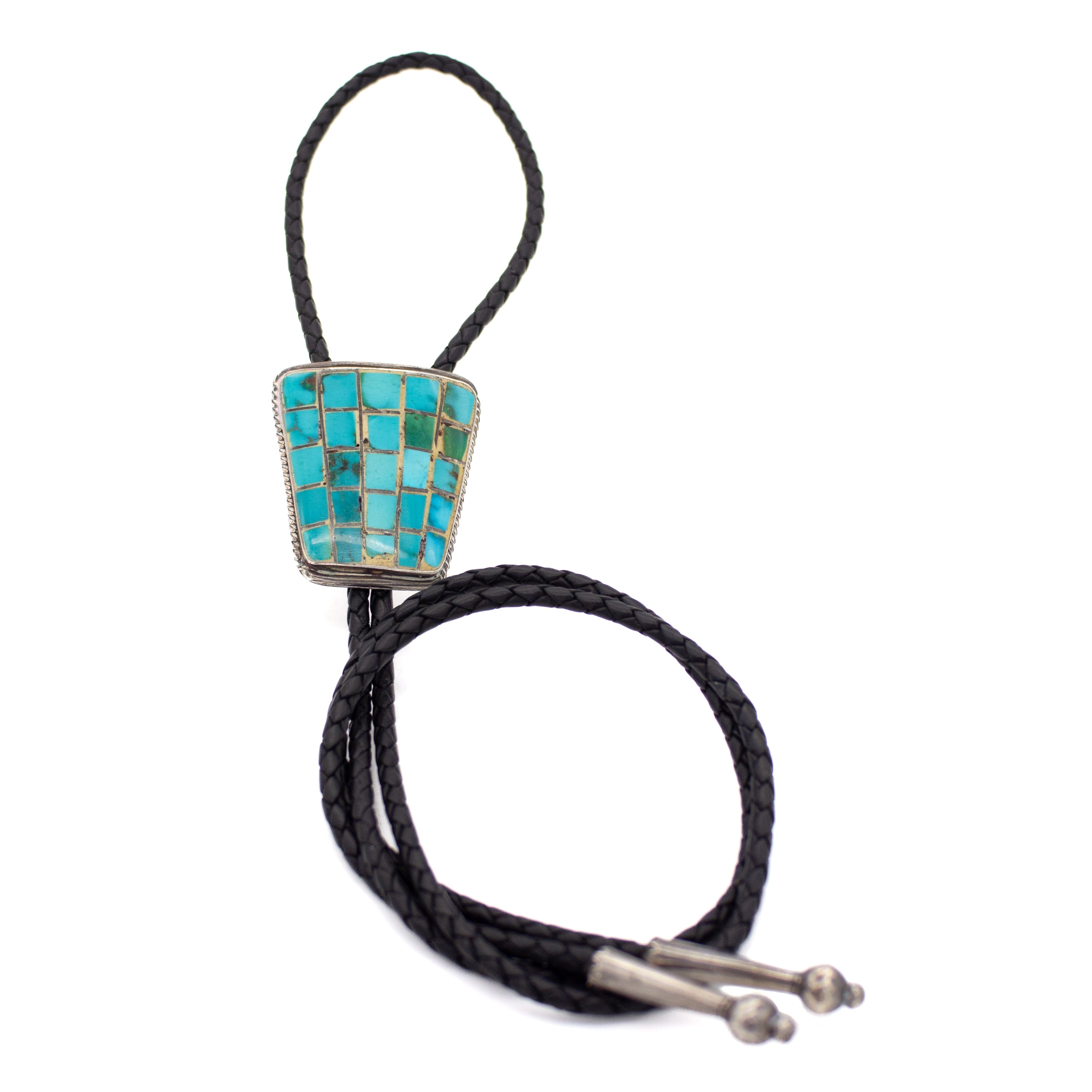 Vintage Sterling Silver Turquoise Bolo Tie