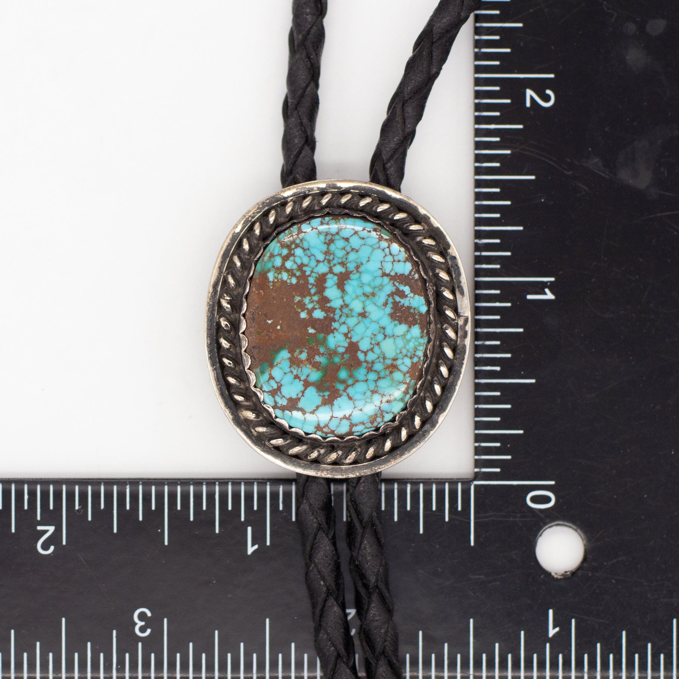 Vintage Sterling Silver Turquoise Bolo Tie