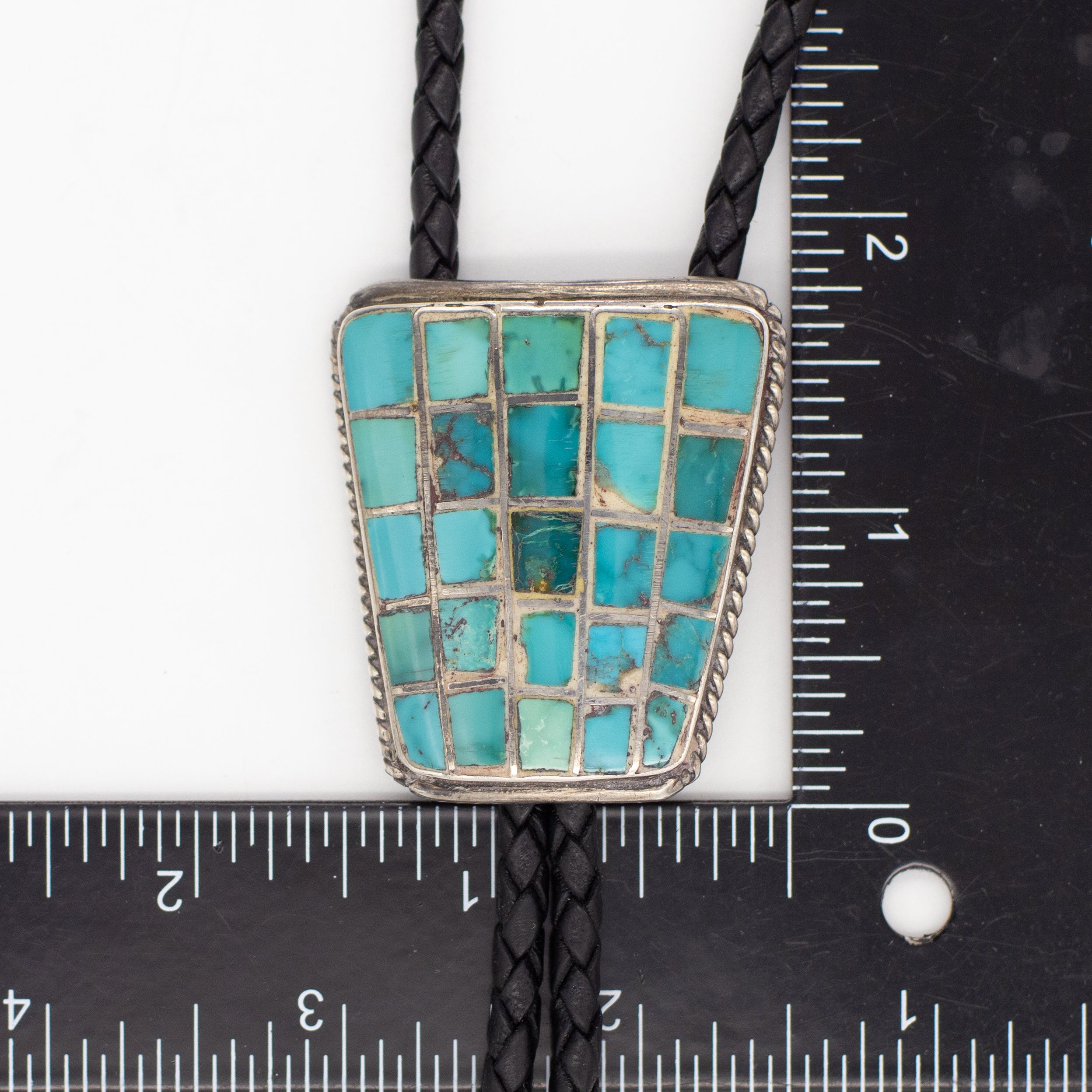 Vintage Sterling Silver Turquoise Bolo Tie