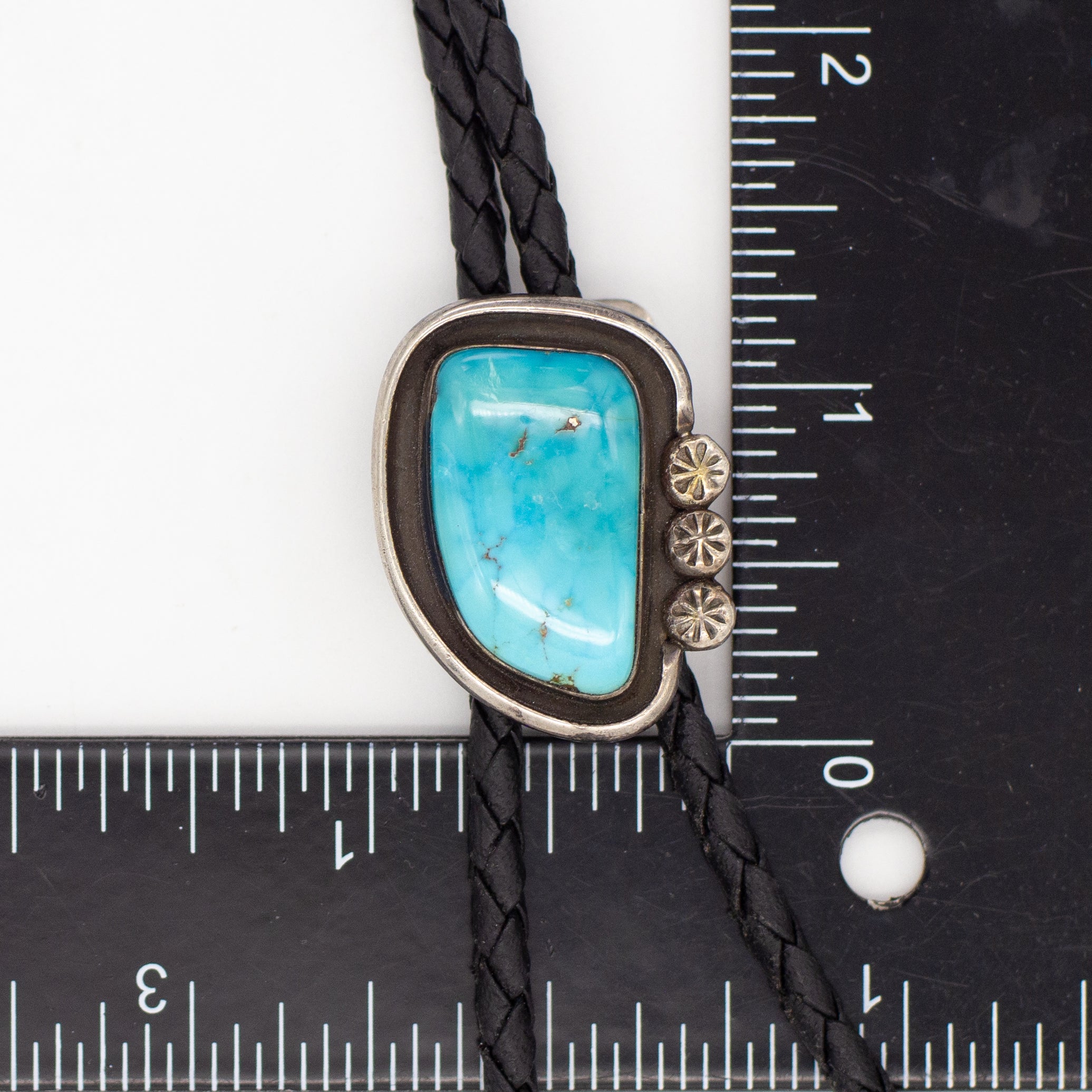 Vintage Sterling Silver Turquoise Bolo Tie