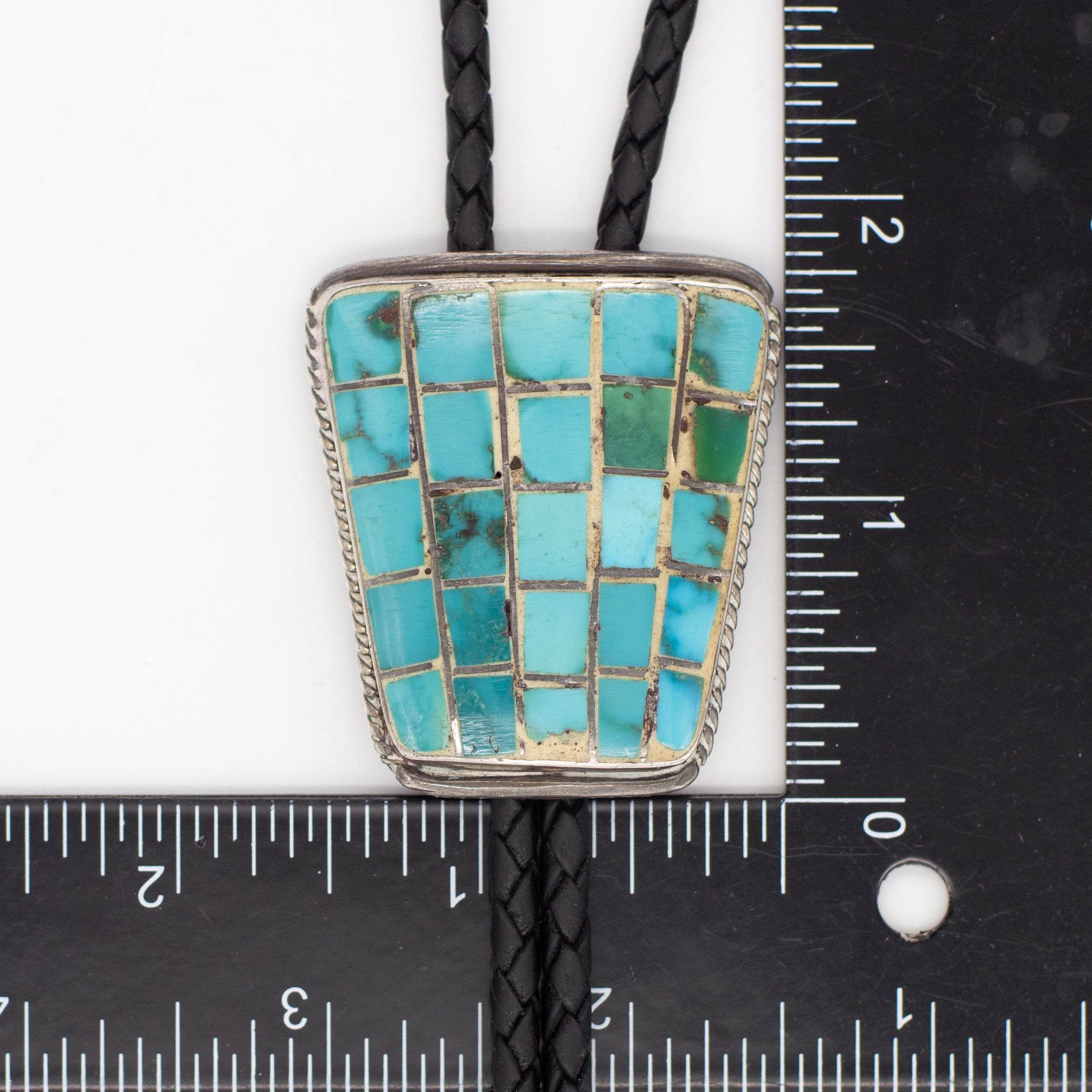 Vintage Sterling Silver Turquoise Bolo Tie