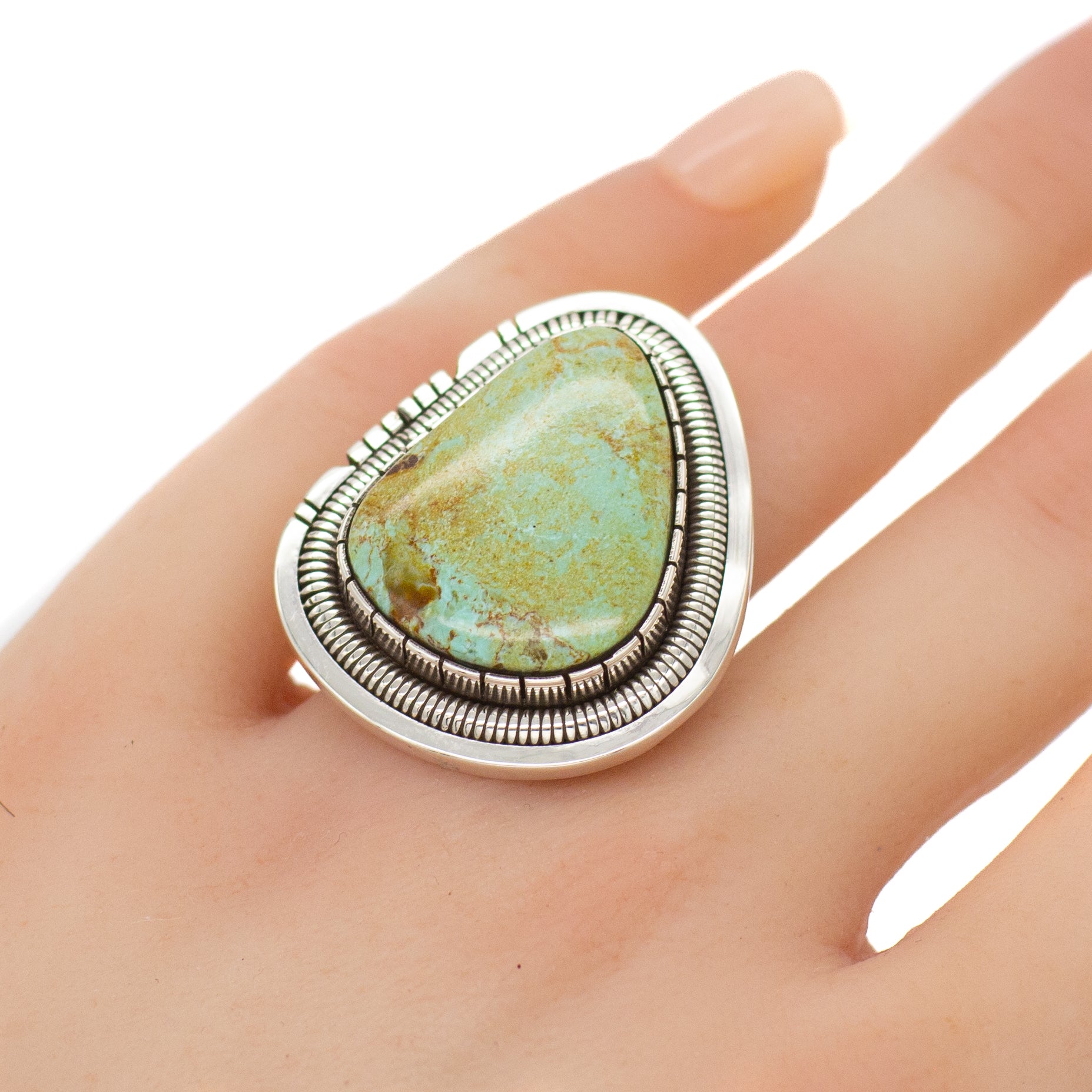 Walter Vandaver Navajo Handmade Sterling Silver Turquoise Ring