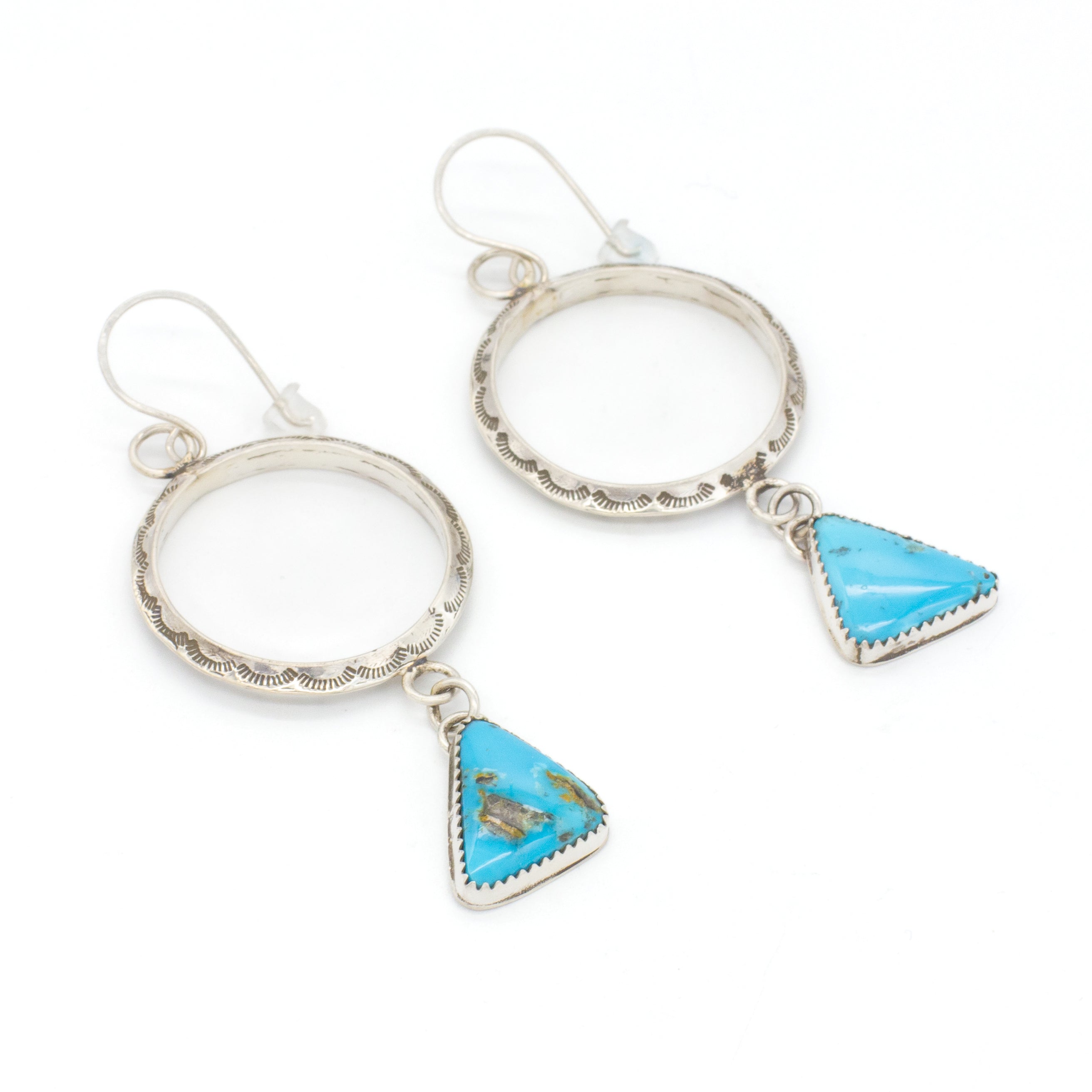 Rochelle Yazzie Navajo Handmade Sterling Silver Turquoise Earrings