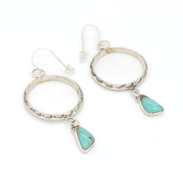 Rochelle Yazzie Navajo Handmade Sterling Silver Turquoise Earrings