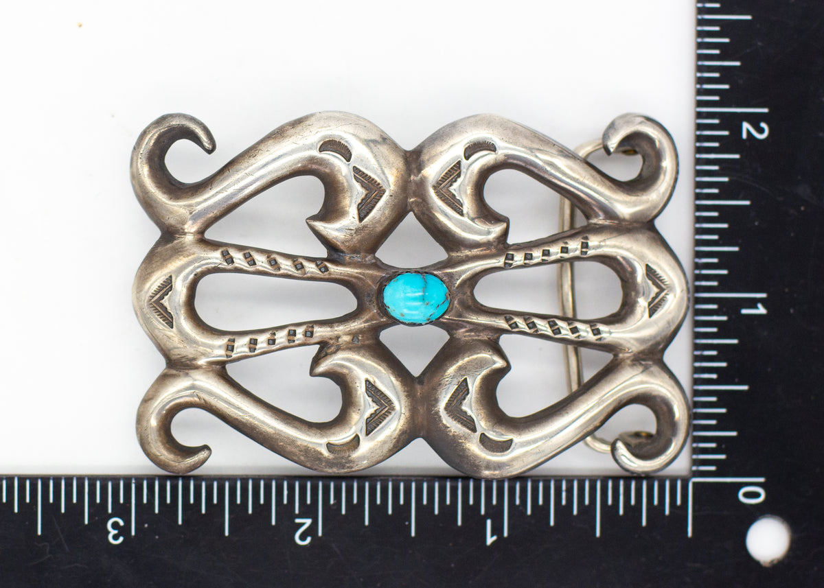 Manchette Navajo En Argent Sterling Et Turquoise - Nellie Tso Atkinson Trading Co - 6,5"
