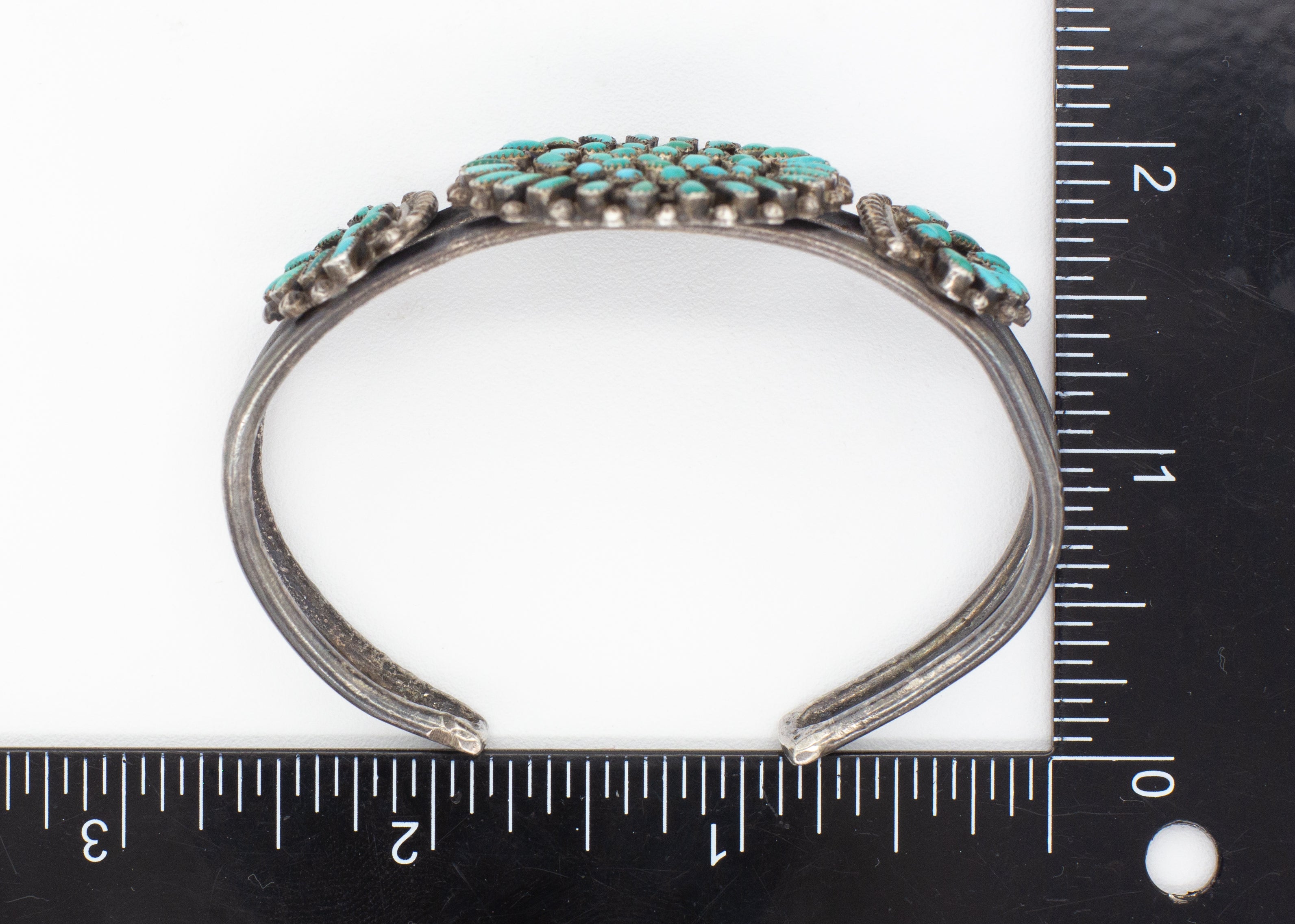 Navajo Handmade Sterling Silver Turquoise Cuff Bracelet (Hallmark Unknown)