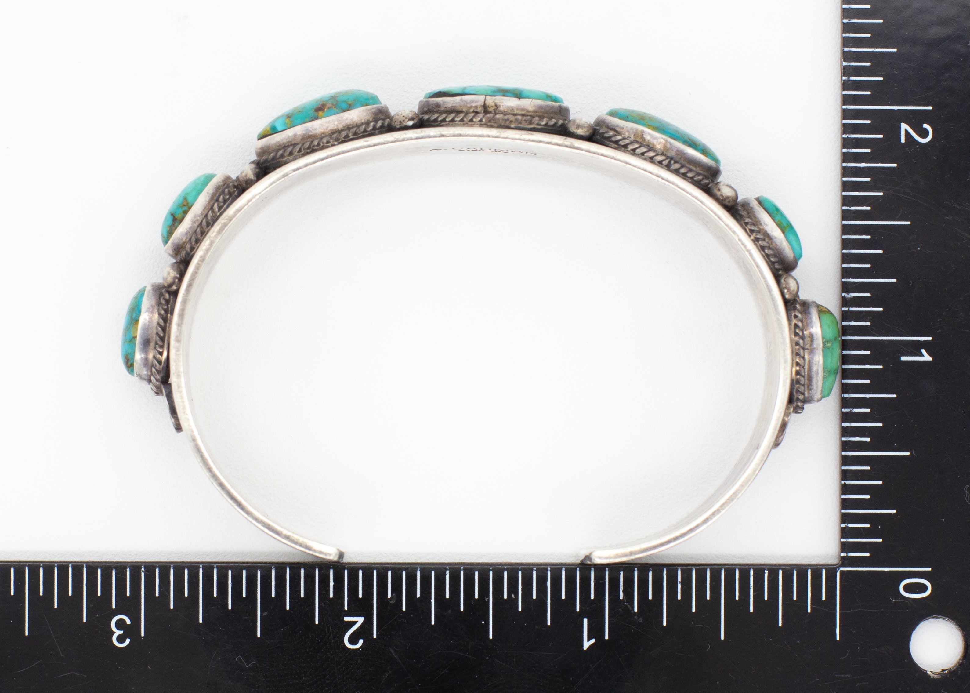 Andy Cadman Navajo Handmade Sterling Silver Turquoise Cuff Bracelet