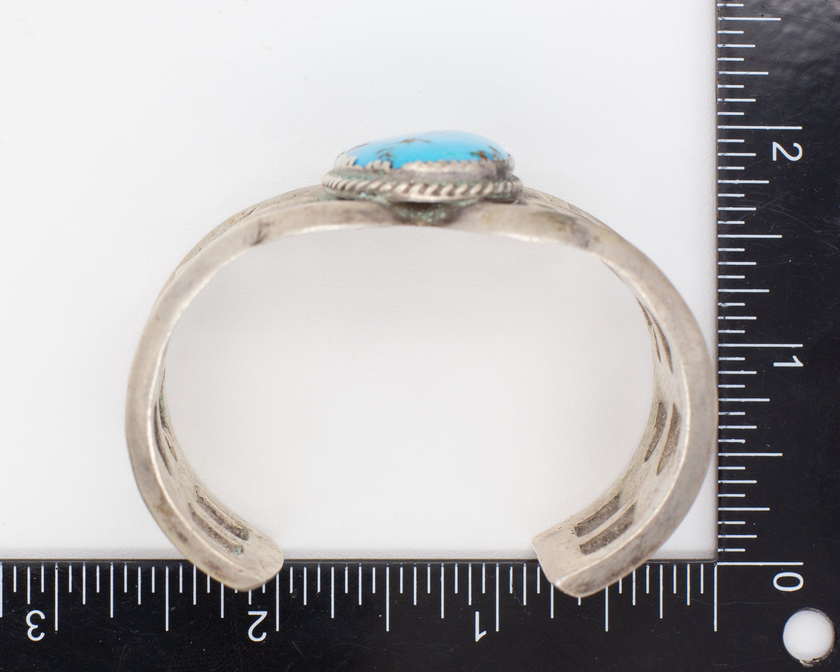 Navajo Handmade Sterling Silver Turquoise Cuff Bracelet (Hallmark Unknown)