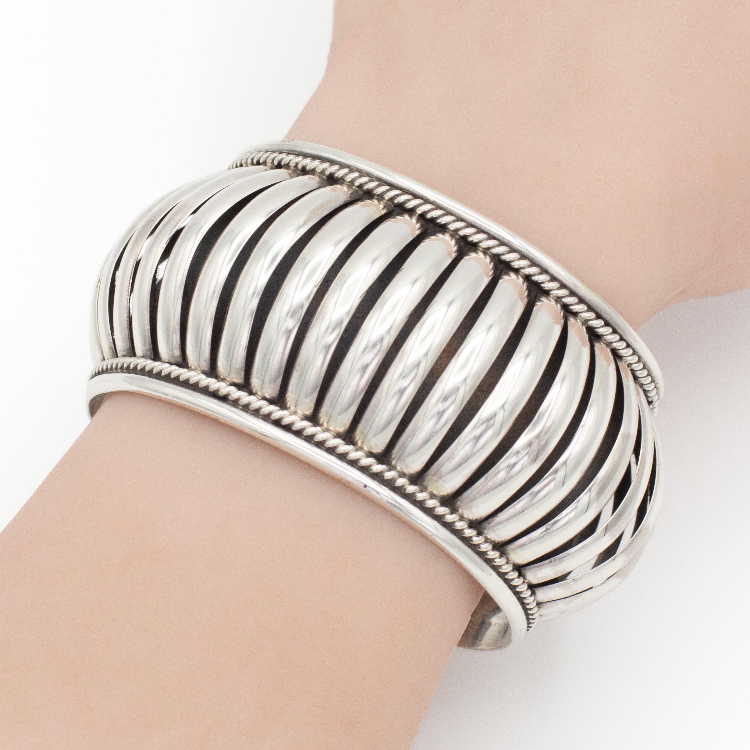 Pricilla Apache Navajo Handmade Sterling Silver Cuff Bracelet