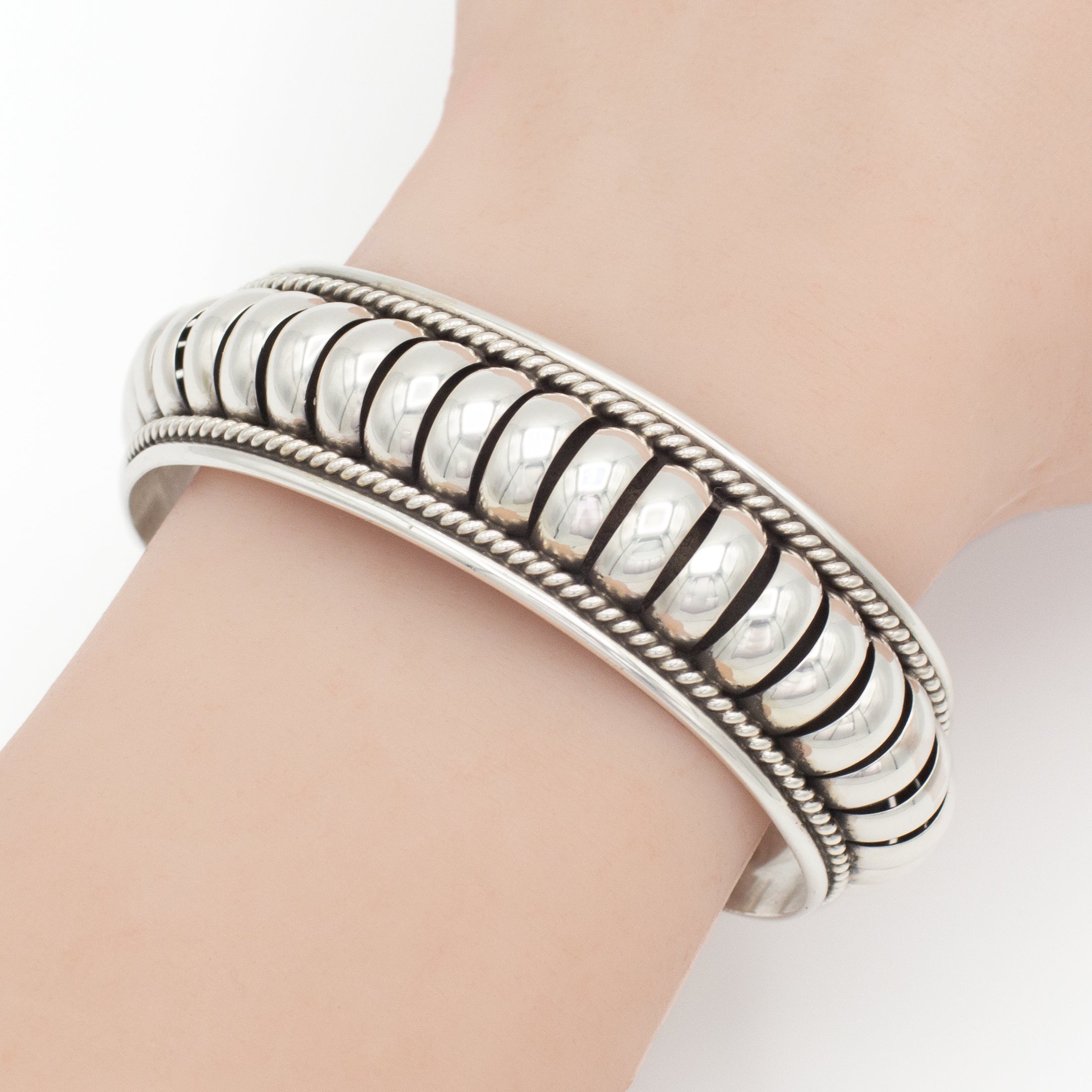 Pricilla Apache Navajo Handmade Sterling Silver Cuff Bracelet