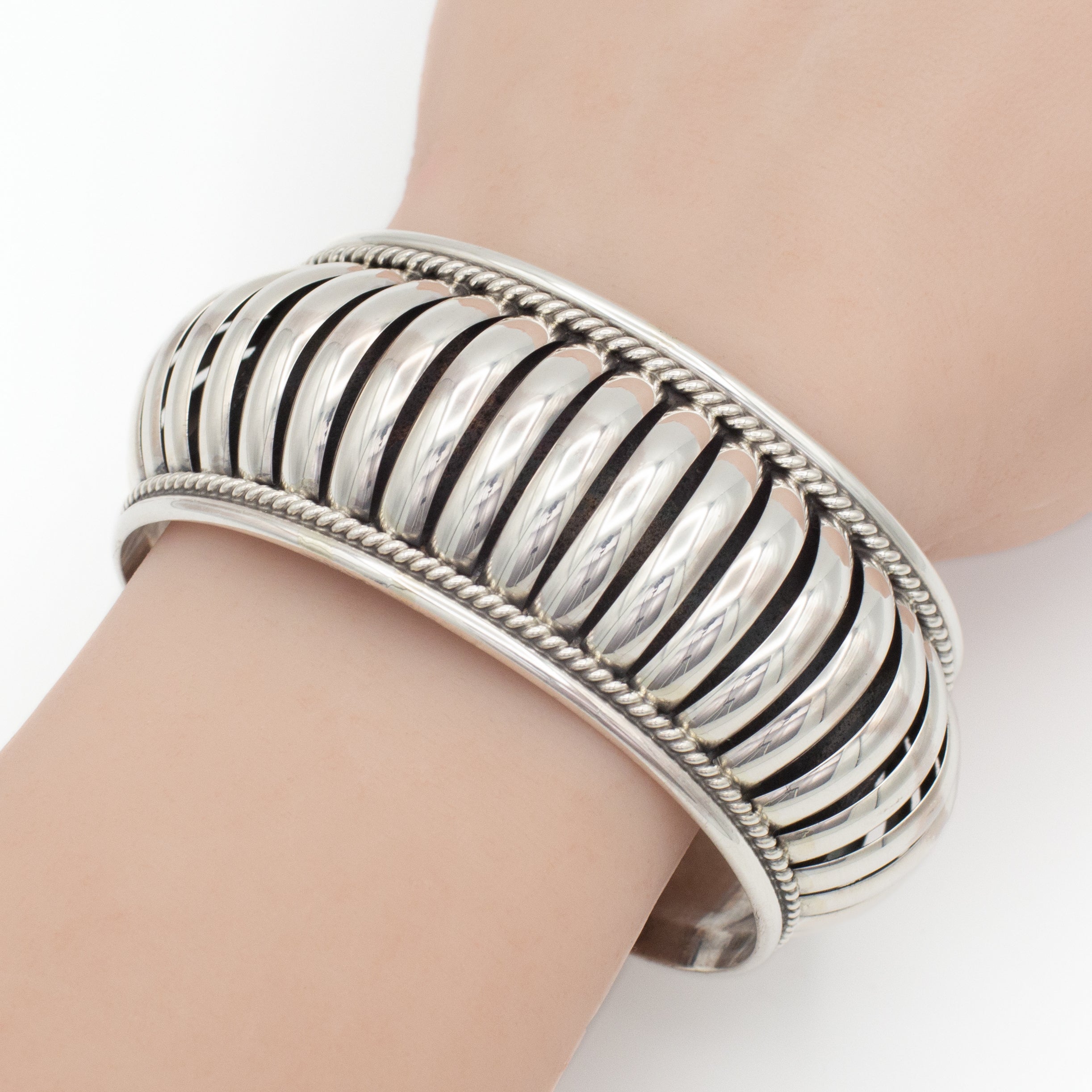 Pricilla Apache Navajo Handmade Sterling Silver Cuff Bracelet