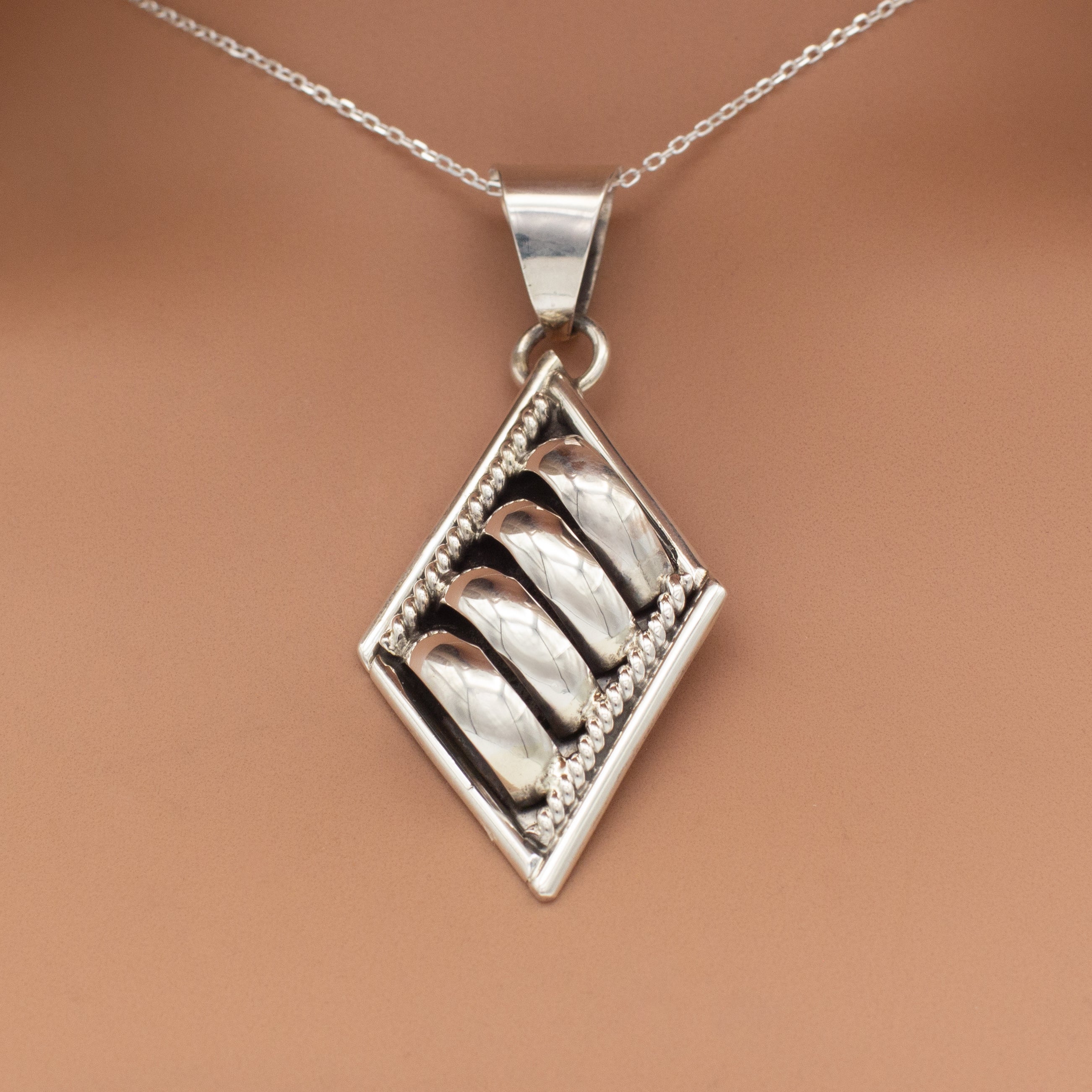 Pricilla Apache Navajo Handmade Sterling Silver Pendant