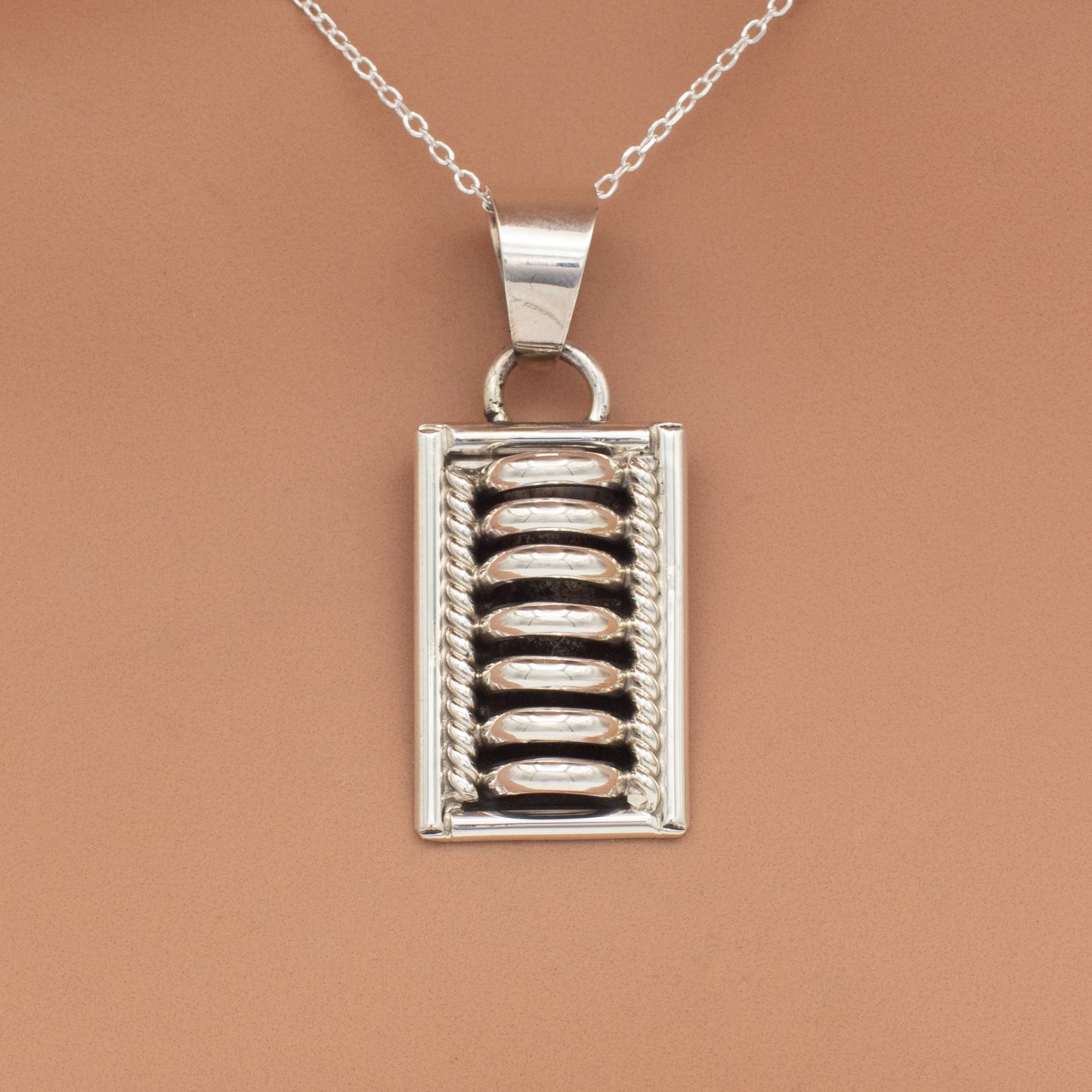 Pricilla Apache Navajo Handmade Sterling Silver Pendant