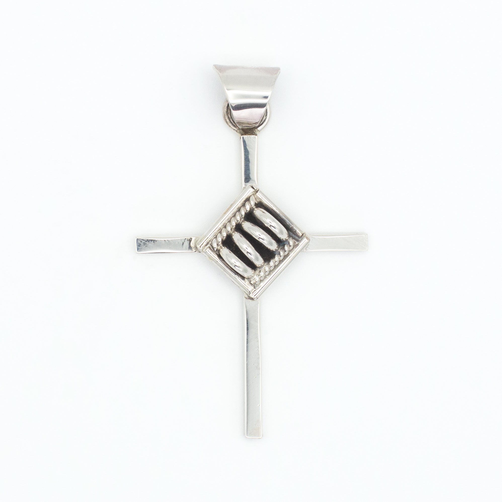 Pricilla Apache Navajo Handmade Sterling Silver Cross Pendant