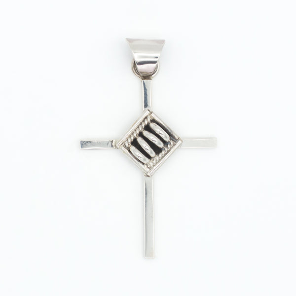 Pricilla Apache Navajo Handmade Sterling Silver Cross Pendant