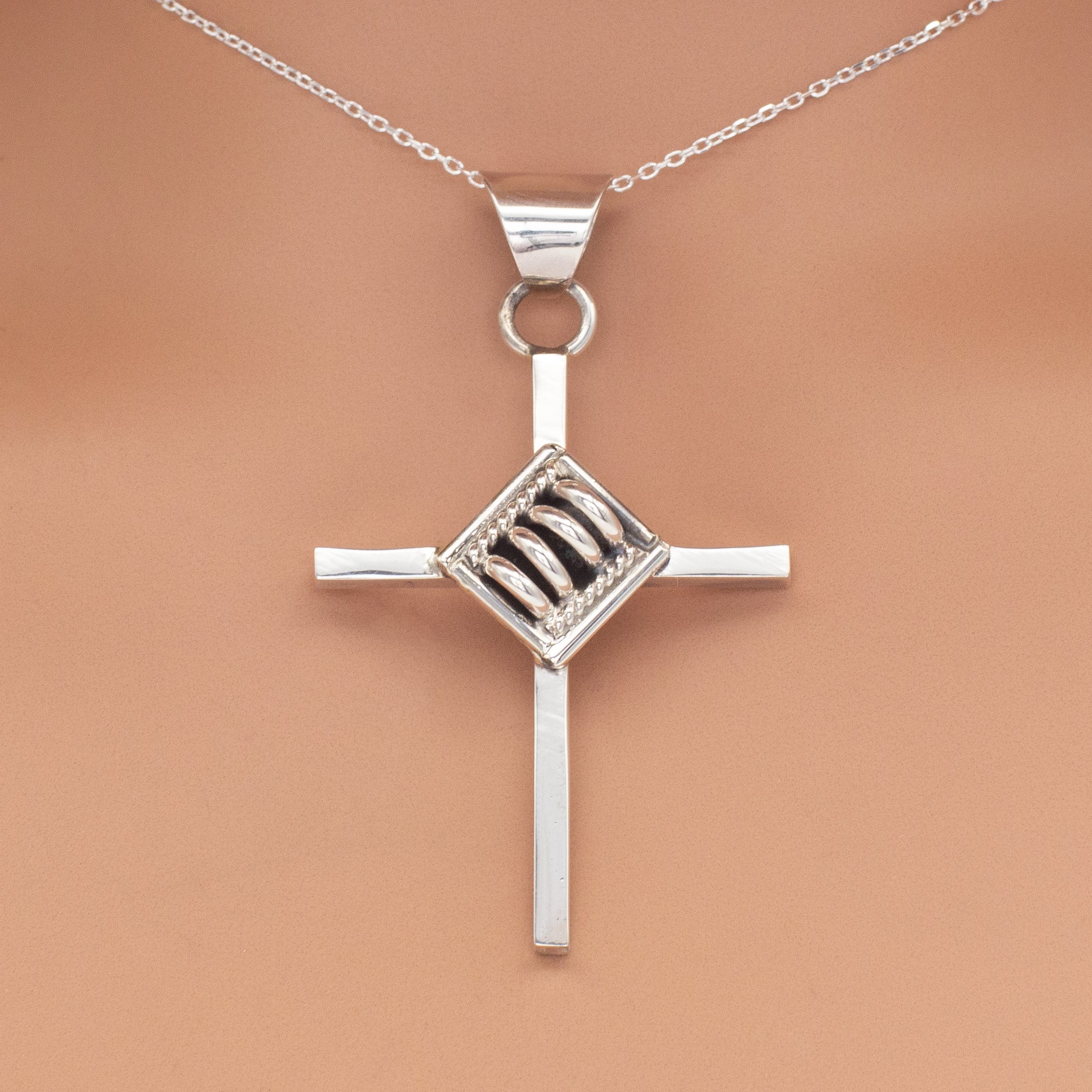 Pricilla Apache Navajo Handmade Sterling Silver Cross Pendant