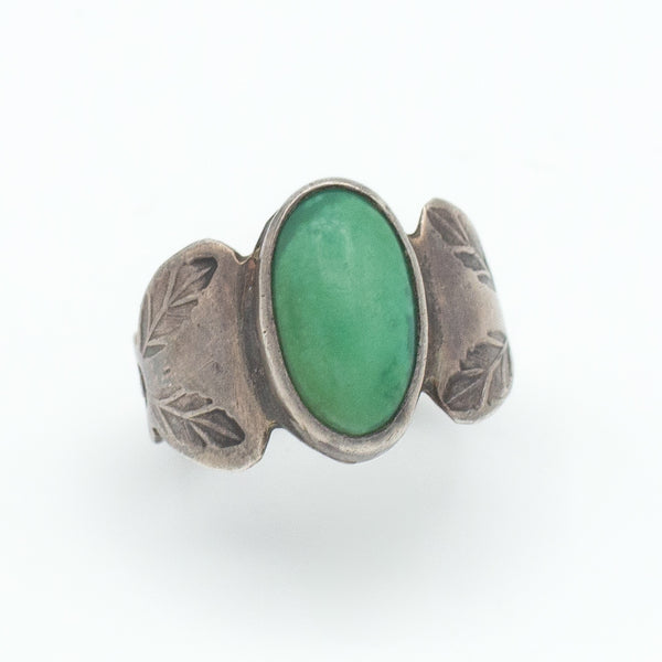 Navajo Handmade Sterling Silver Turquoise Ring (Hallmark Unknown) (Size 3)