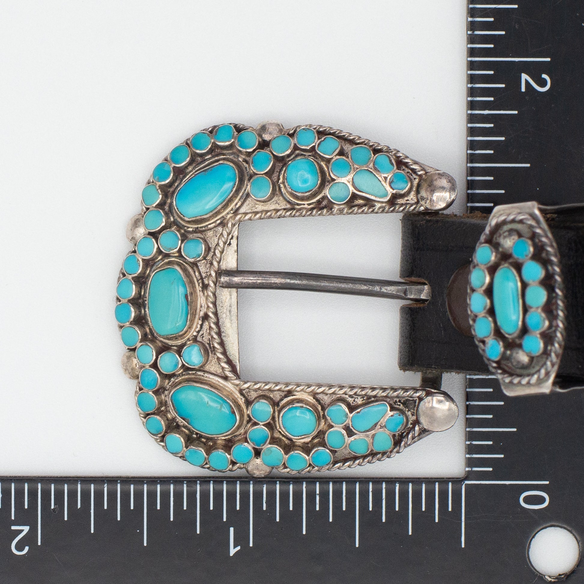 Virgil Dishta Sr. Zuni Handmade Sterling Silver Turquoise Belt