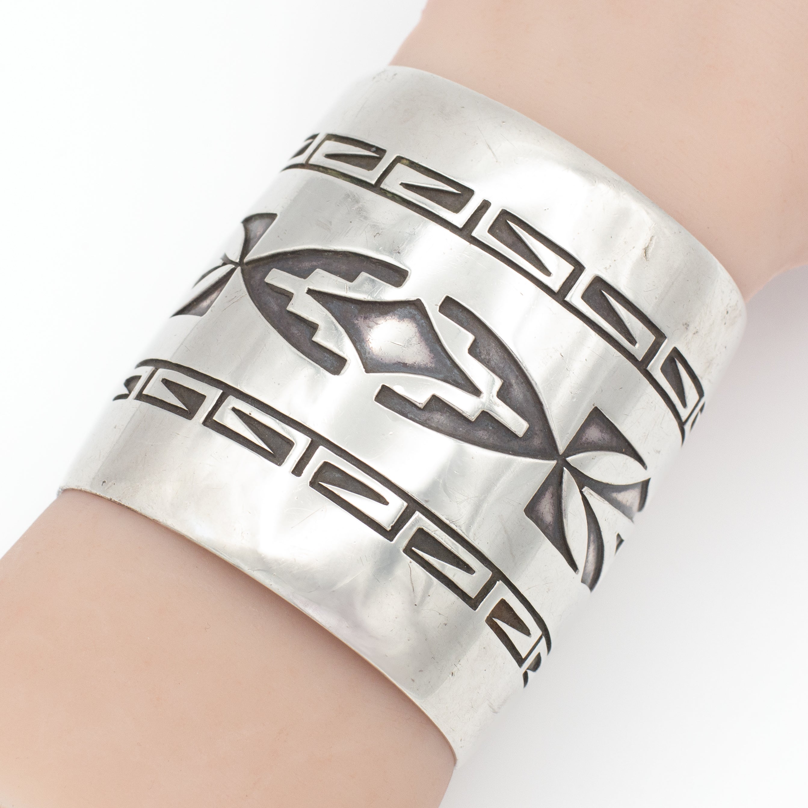 Tom Bahe Navajo Handmade Sterling Silver Cuff Bracelet