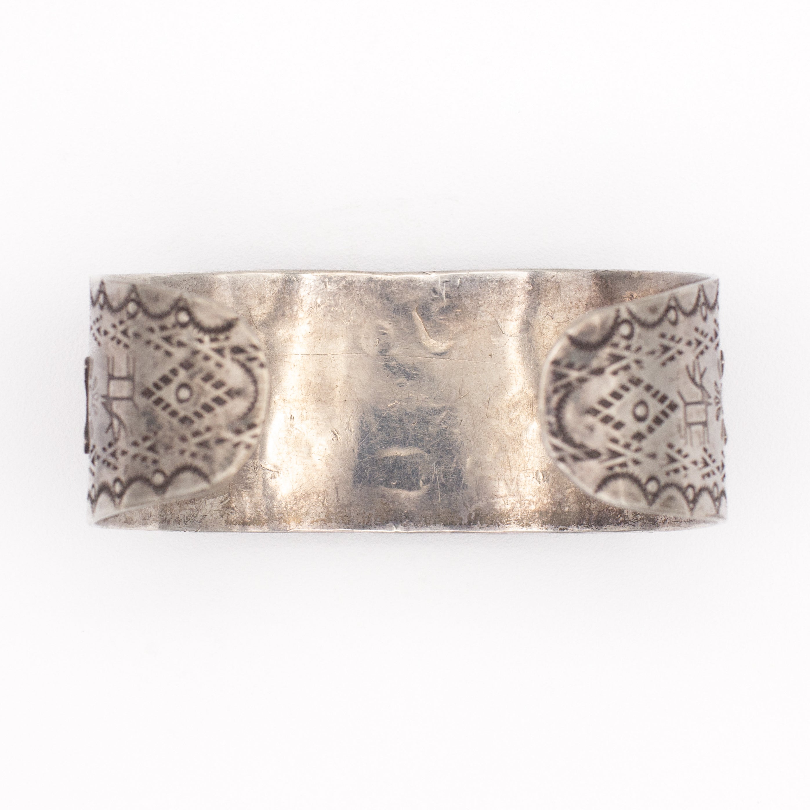 Fred Harvey Navajo Handmade Sterling Silver Eagle Cuff Bracelet
