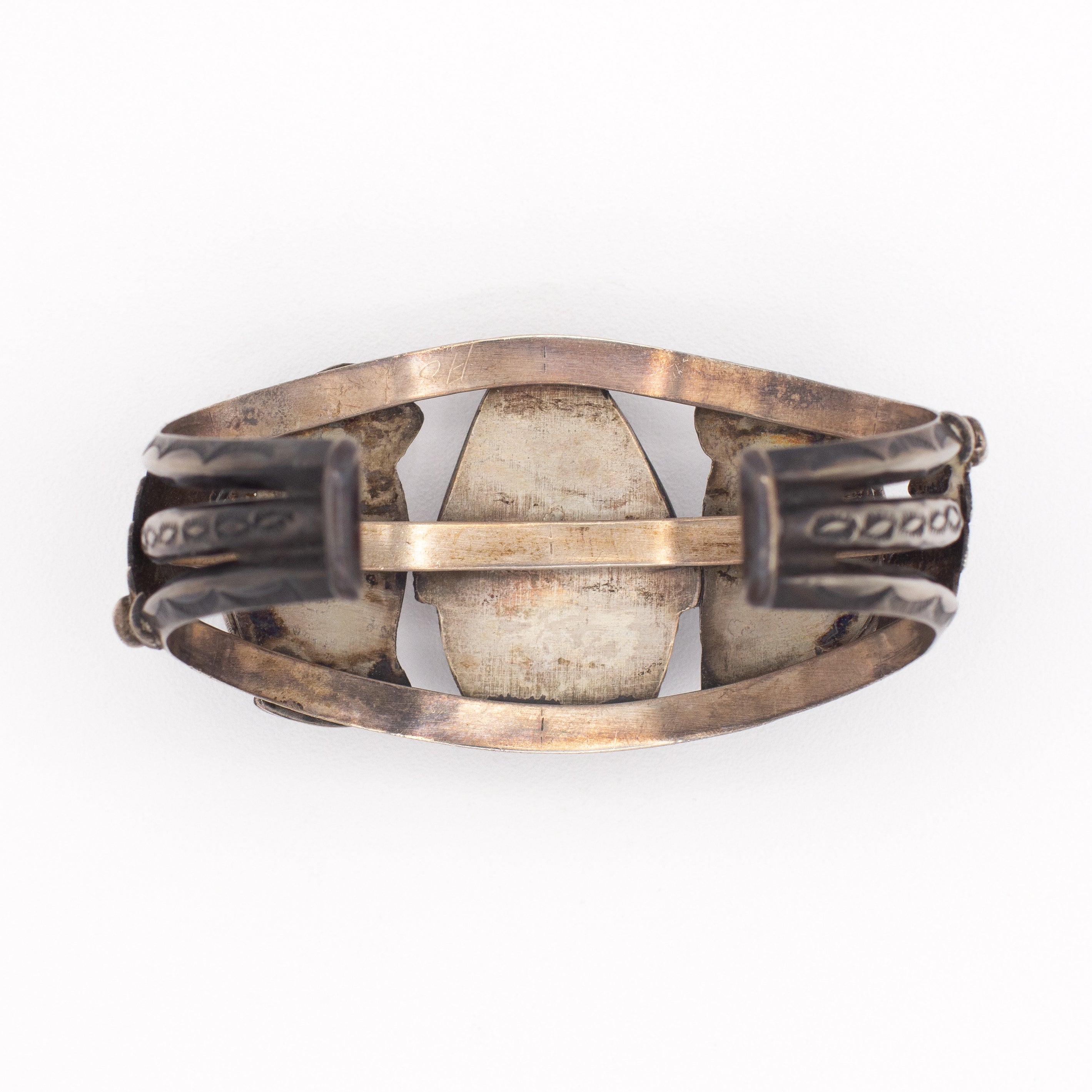 Handmade Sterling Silver Turquoise Cuff Bracelet (Hallmark Unknown)