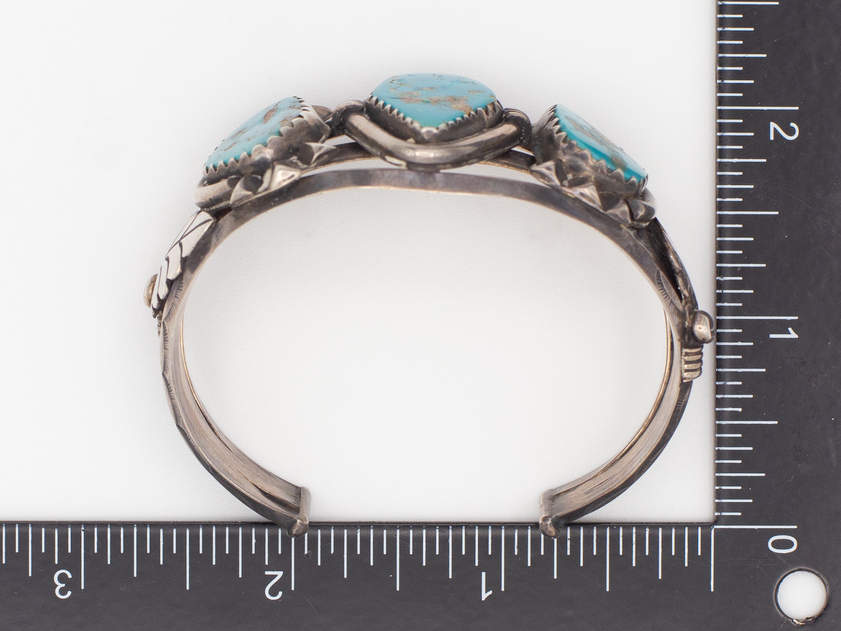 Handmade Sterling Silver Turquoise Cuff Bracelet (Hallmark Unknown)