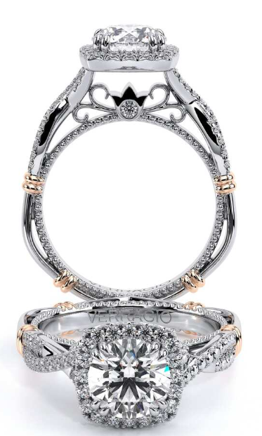 Verragio White & Rose Gold Diamond Wedding Set